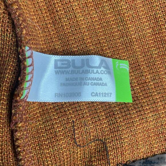 Bula Womens Beanie Knit Skull Cap Hat Fleece Inner Band Brown Gold Textured - Picture 5 of 9